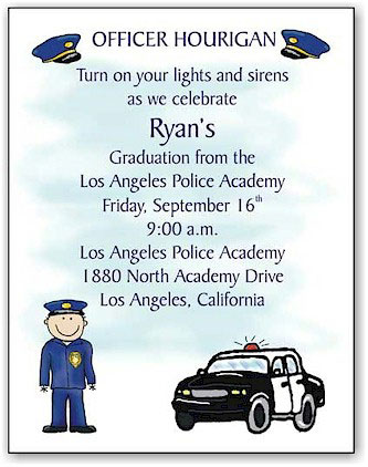 Pen At Hand Stick Figures Invitations - Police Pen At Hand Stick Figures Invitations - Police
