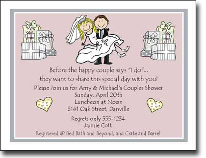 Pen At Hand Stick Figures Invitations - Wed Couple Shower Pen At Hand Stick Figures Invitations - Wed Couple Shower