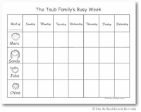 Pen At Hand Stick Figures - Jumbo Family Weekly Planner Pad - Vertical