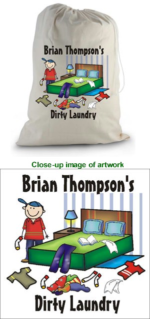 Pen At Hand Stick Figures - Laundry Bag (Room-Boy)