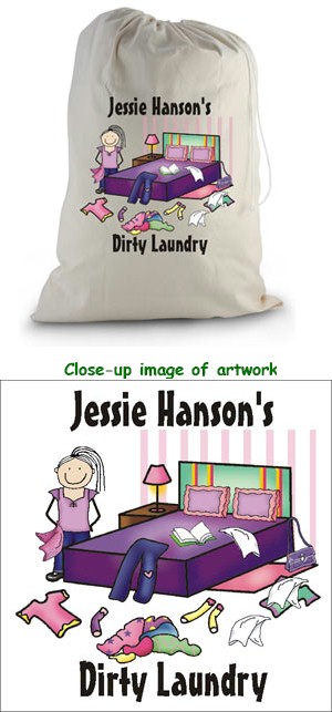 Pen At Hand Stick Figures - Laundry Bag (Room-Girl)
