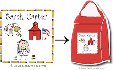 Pen At Hand Stick Figures - Lunch Sack - Schoolhouse