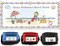 Pen At Hand Stick Figures - 6-Pack Lunch Sacks (Beach)