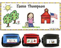 Pen At Hand Stick Figures - 6-Pack Lunch Sacks (Schoolhouse-Girl)