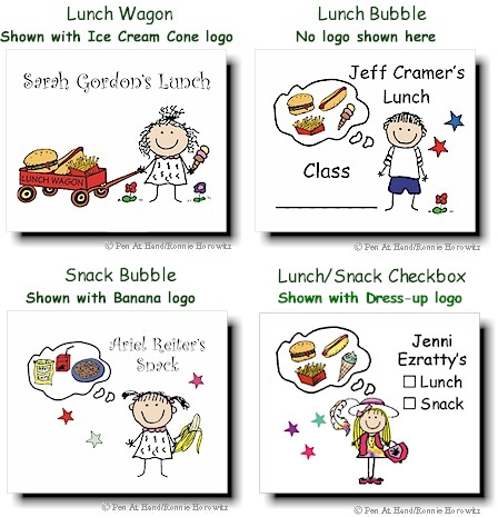 Pen At Hand Stick Figures - Lunch or Snack Stickers