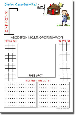 Pen At Hand Stick Figures - Large Full Color Notepads (Game Pad - Camp Boy)