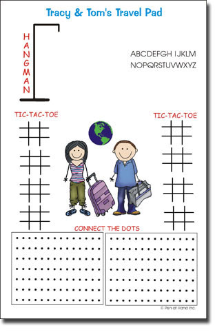 Pen At Hand Stick Figures - Large Full Color Notepads (Game Pad - Travel Couple)