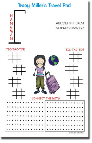 Pen At Hand Stick Figures - Large Full Color Notepads (Game Pad - Travel Woman)