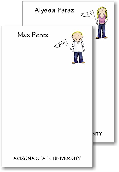 Pen At Hand Stick Figures - Large Full Color Notepads (College)