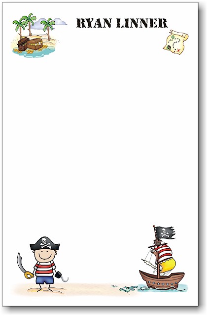 Pen At Hand Stick Figures - Large Full Color Notepads (Pirate)