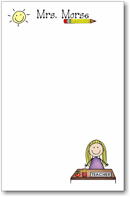 Pen At Hand Stick Figures - Large Full Color Notepads (Teacher)