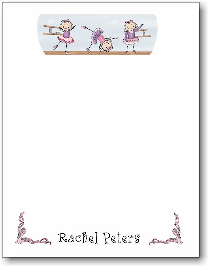 Pen At Hand Stick Figures - Small Full Color Notepads (Ballet Tutu)
