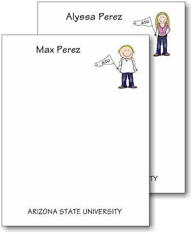Pen At Hand Stick Figures - Small Full Color Notepads (College)