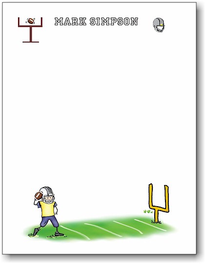 Pen At Hand Stick Figures - Small Full Color Notepads (Football)