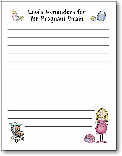 Pen At Hand Stick Figures - Small Full Color Notepads (Pregnant)