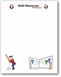 Pen At Hand Stick Figures - Small Full Color Notepads (Baseball)
