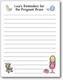 Pen At Hand Stick Figures - Small Full Color Notepads (Pregnant)