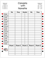Pen At Hand Stick Figures - Extra Large Canasta Pad (Full Color)