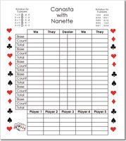 Pen At Hand Stick Figures - Extra Large Canasta Pad (Full Color)