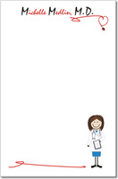 Pen At Hand Stick Figures - Large Full Color Notepads (Female Doctor)