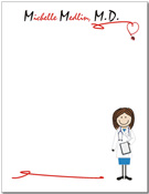 Pen At Hand Stick Figures - Small Full Color Notepads (Female Doctor)