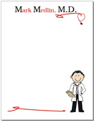 Pen At Hand Stick Figures - Small Full Color Notepads (Male Doctor)