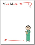 Pen At Hand Stick Figures - Small Full Color Notepads (Male Nurse)