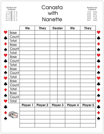 Pen At Hand Stick Figures - Extra Large Canasta Pad (Full Color)
