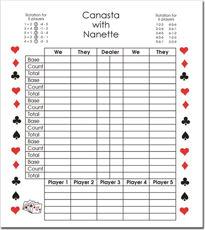 Pen At Hand Stick Figures - Extra Large Canasta Pad (Full Color)