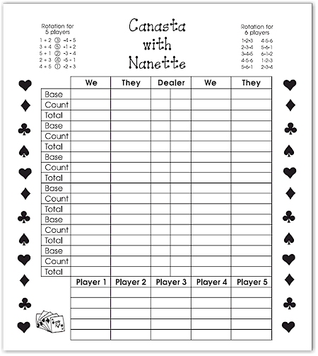 Pen At Hand Stick Figures - Extra Large Canasta Pad