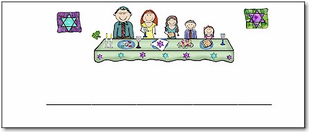 Pen At Hand Stick Figures - Placecards (Passover-Family)