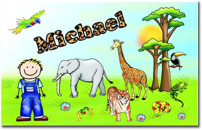 Pen At Hand Stick Figures - Laminated Placemats (Animals Boy) Pen At Hand Stick Figures - Laminated Placemats (Animals Boy)