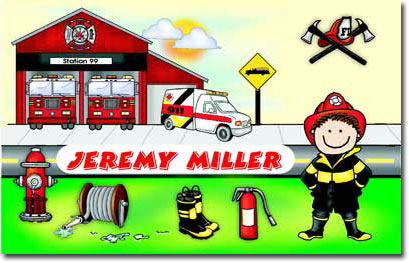 Pen At Hand Stick Figures - Laminated Placemats (Fireman 2) Pen At Hand Stick Figures - Laminated Placemats (Fireman 2)
