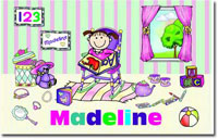 Pen At Hand Stick Figures - Laminated Placemats (ABC Girl)