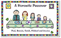 Pen At Hand Stick Figures - Laminated Placemats (Passover - Family)