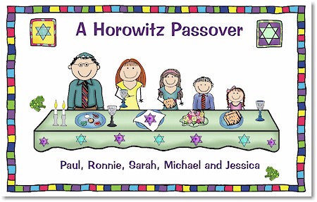 Pen At Hand Stick Figures - Laminated Placemats (Passover - Family)