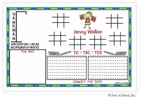 Pen At Hand Stick Figures - Laminated Placemats (Activity)