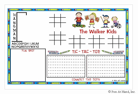 Pen At Hand Stick Figures - Laminated Placemats (Activity Kids)