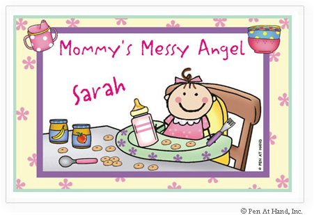 Pen At Hand Stick Figures - Laminated Placemats (Baby Girl)