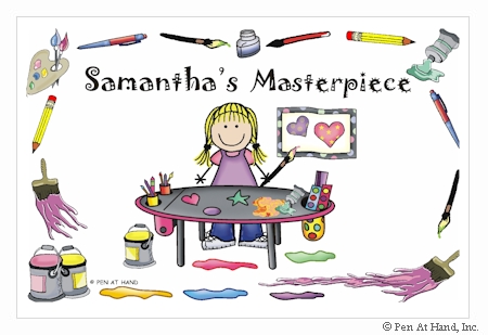 Pen At Hand Stick Figures - Laminated Placemats (Craft Girl)