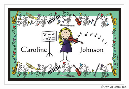 Pen At Hand Stick Figures - Laminated Placemats (Music)