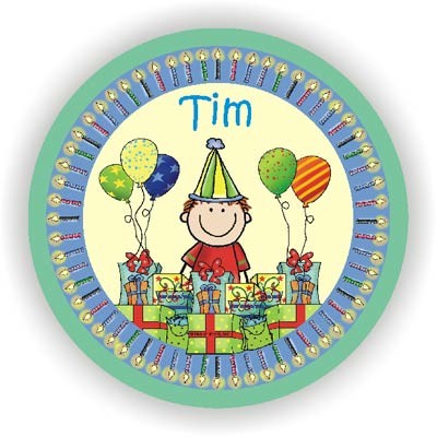 Pen At Hand Stick Figures - Plates (Bday Boy) Pen At Hand Stick Figures - Plates (Bday Boy)
