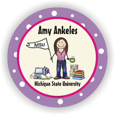 Pen At Hand Stick Figures - Plates (College Girl) Pen At Hand Stick Figures - Plates (College Girl)
