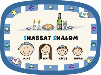 Pen At Hand Stick Figures - Platters (Shabbat)