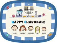 Pen At Hand Stick Figures - Platters (Chanukah)