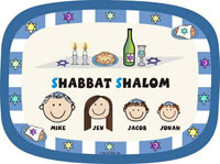 Pen At Hand Stick Figures - Platters (Shabbat)