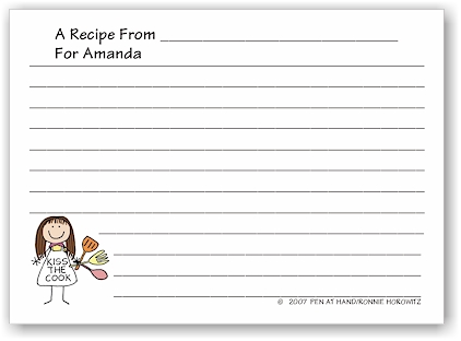 Pen At Hand Stick Figures - Recipe Cards (Recipe 2)