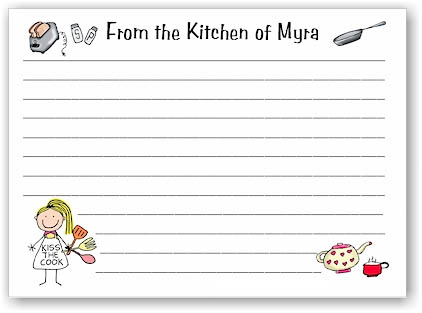 Pen At Hand Stick Figures - Recipe Cards (Recipe 4)