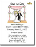 Pen At Hand Stick Figures - Save The Date Cards (Wedding Chuppah)