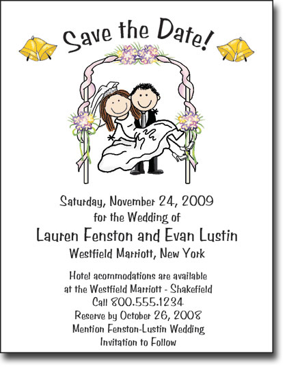 Pen At Hand Stick Figures - Save The Date Cards (Wedding Arch)